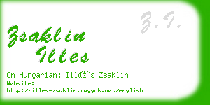 zsaklin illes business card